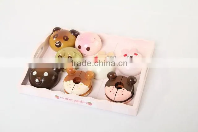 Wooden animal bread, kids kitchen toy for mother garden