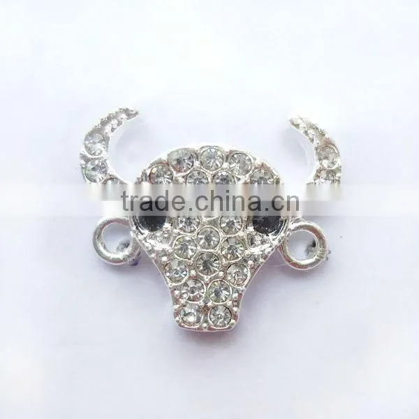 JF8512 Wholesale Rhinestone Crystal Pave Alloy Bow Charm connector For Bracelet