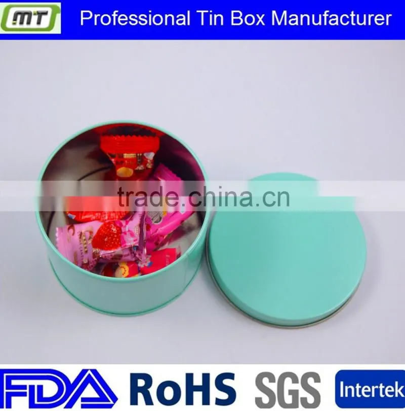 color metal tin can for candy or sweet