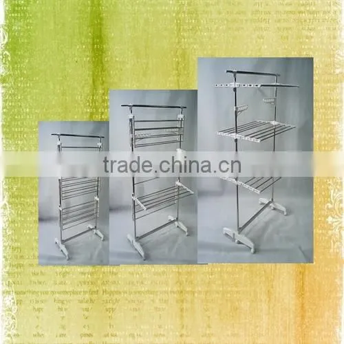Folding Stainless Steel 3 Tiers Sliding Clothes Rack