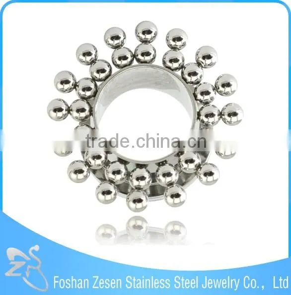 New Design Body Piercing Jewelry Stainless Steel Ear Tunnel With beads