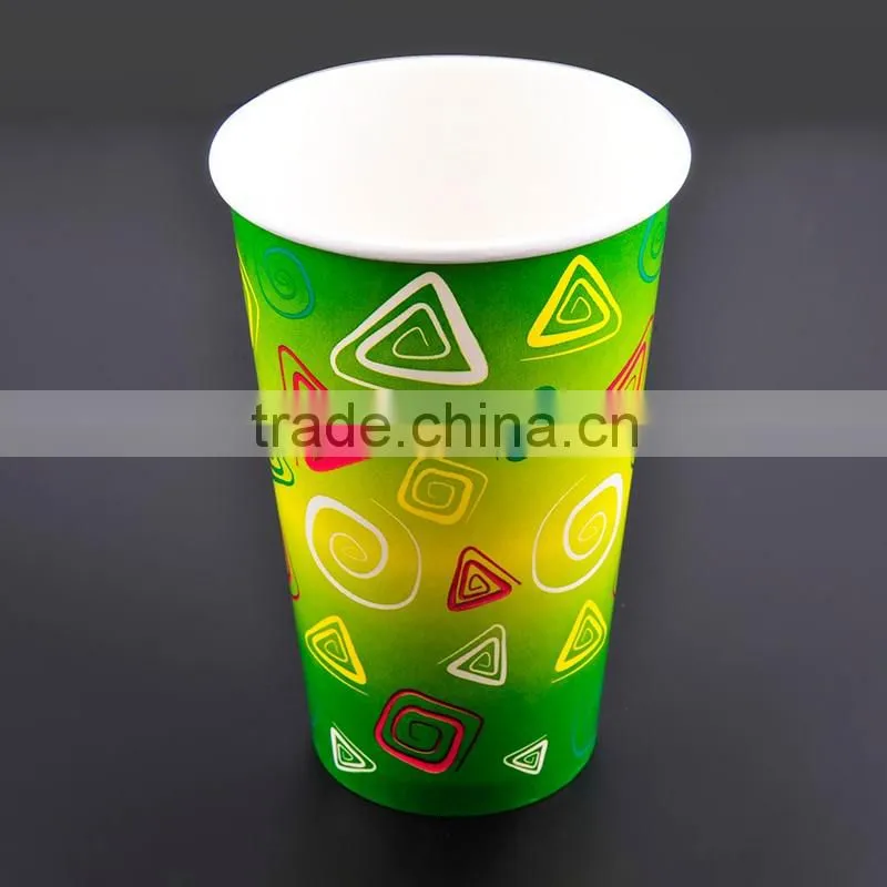 Logo printed disposable cold paper cup, soda drink paper cup, cold paper cup