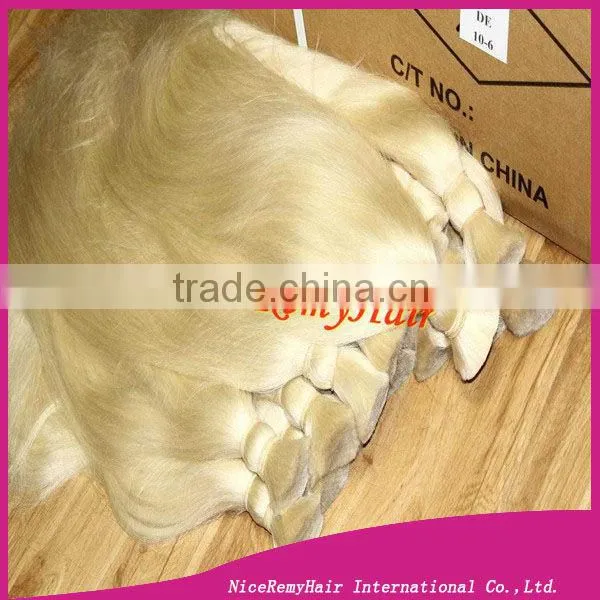 cuticle hair bulk braid virgin hair bleached blonde hair extension