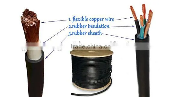 High standard rubber cable h05rr-f