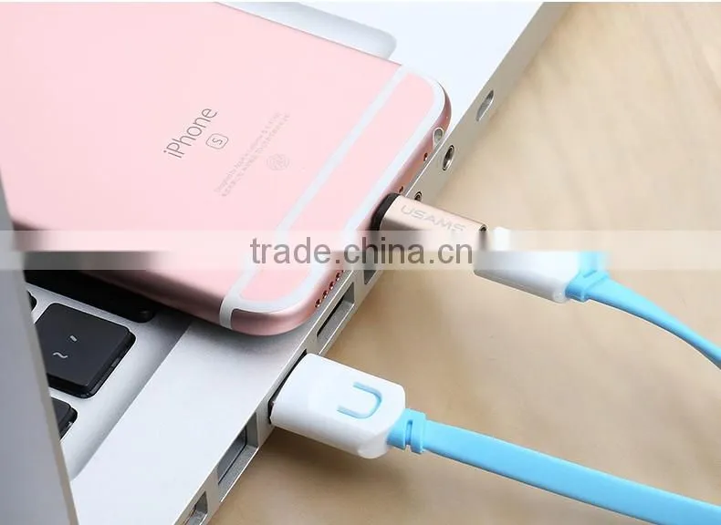 Usams Luxury metal 8pin to micro usb adapter for iphone6 series/ipad series/ipod2.1A max quick Sync Data Connector