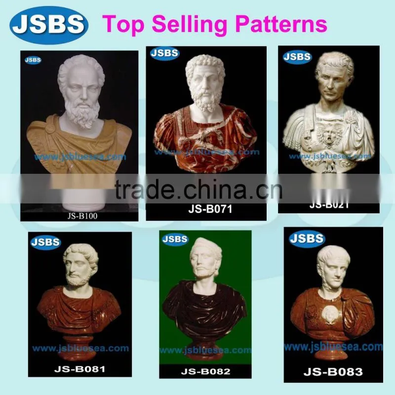 hand carved natural marble bust statue ornament