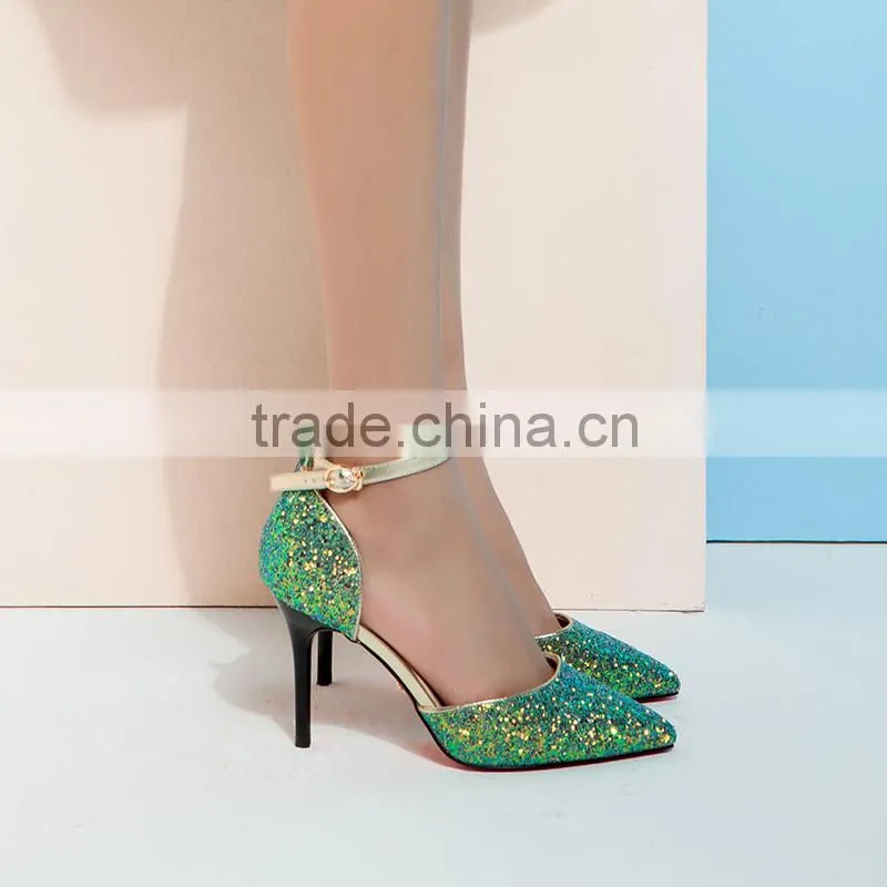 mature sexy girl glitter wedding high heel shoes