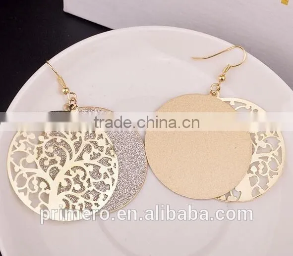 Hot Selling Fashion Matte Popular Elements Hollow Tree Stup Earrings