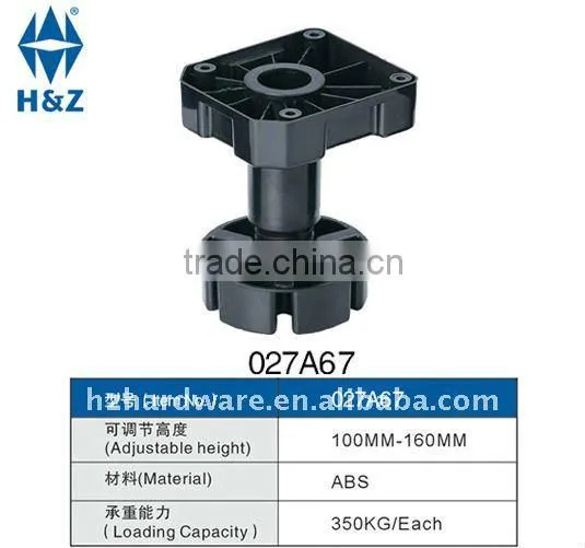 Plastic adjustable cabinet legs