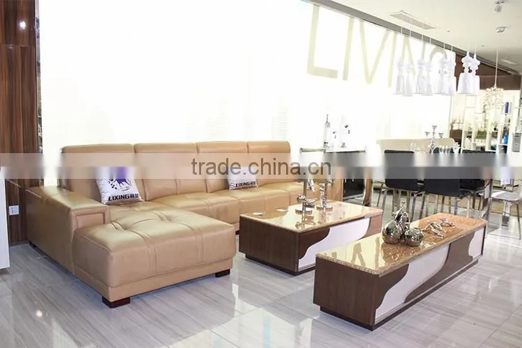 Milk White Genuine Leather 1+2+3 Sectional Sofa