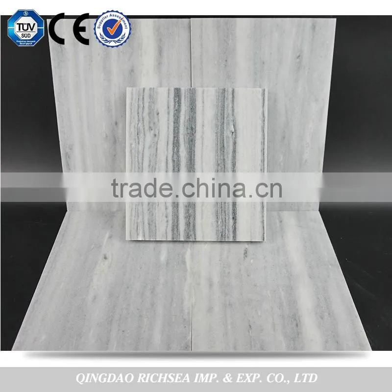 Honed grey stripe marble stone tile