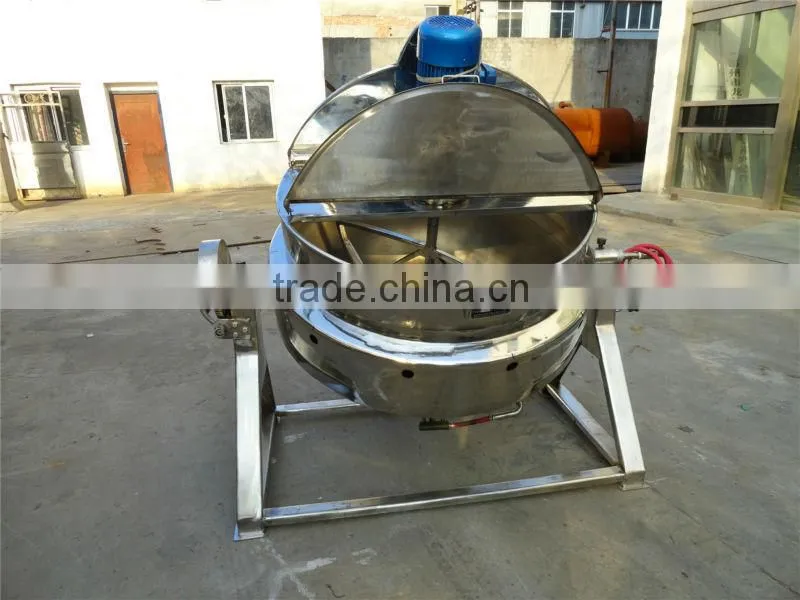 tiling gas heating jacketed kettle with mixer