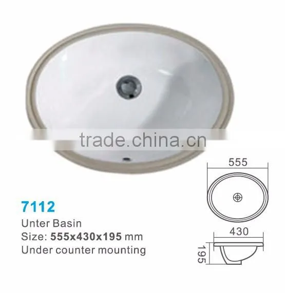 hot sale white colour under counter mounted single hole under counter wash basin design