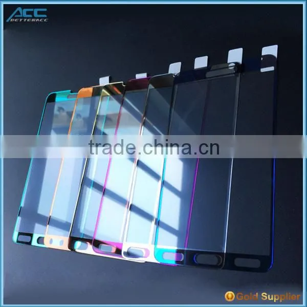 high quality 9H hardness 2.5D round edge plating color tempered glass screen protector for Samsung Note 4