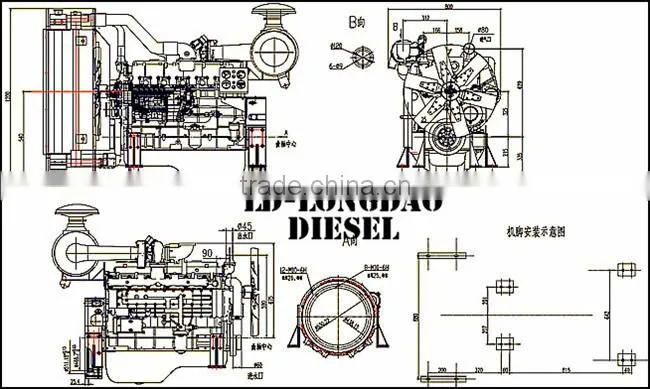 LD6LA320L 213KW Water Cooled 4 Stroke Brand New Engines for Sale