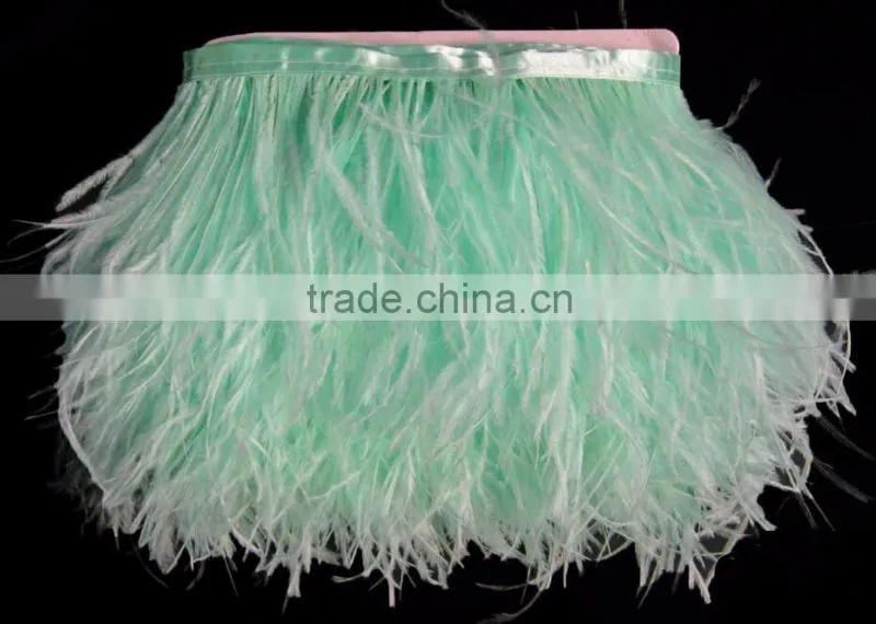 Factory wholesale 15-20cm thicken ostrich feather trim moq 5m/color