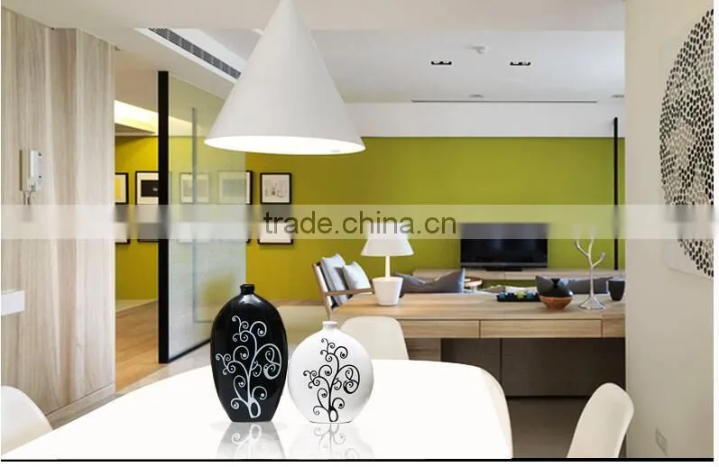 Cheapest black and white painting types of flower vase for home deco