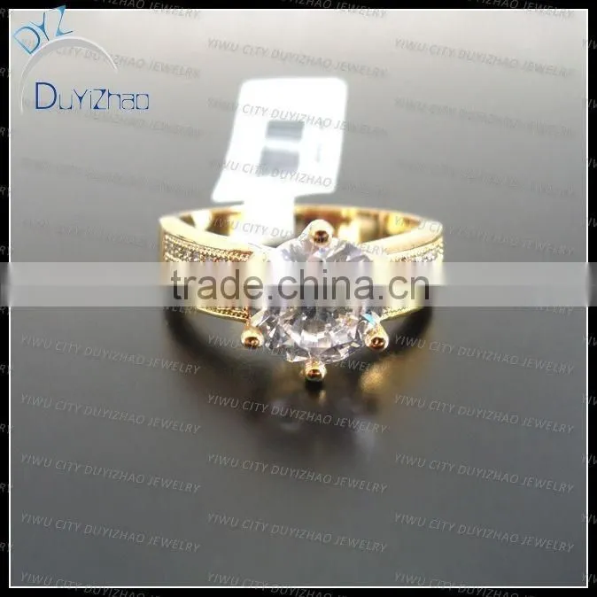 wholesale factory price plated gold ladies pave cz rings