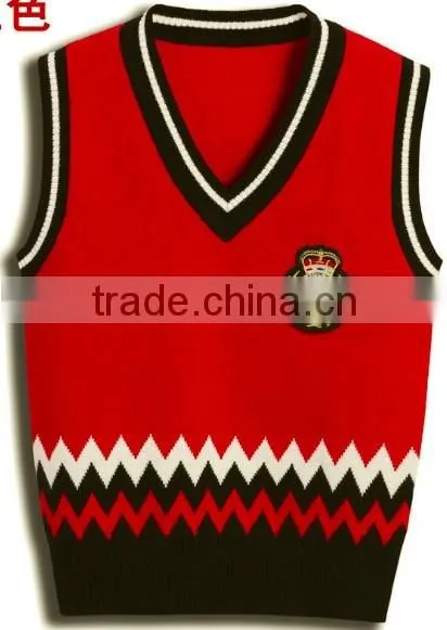 customised knitwear sweater vest school uniform children vest sweater