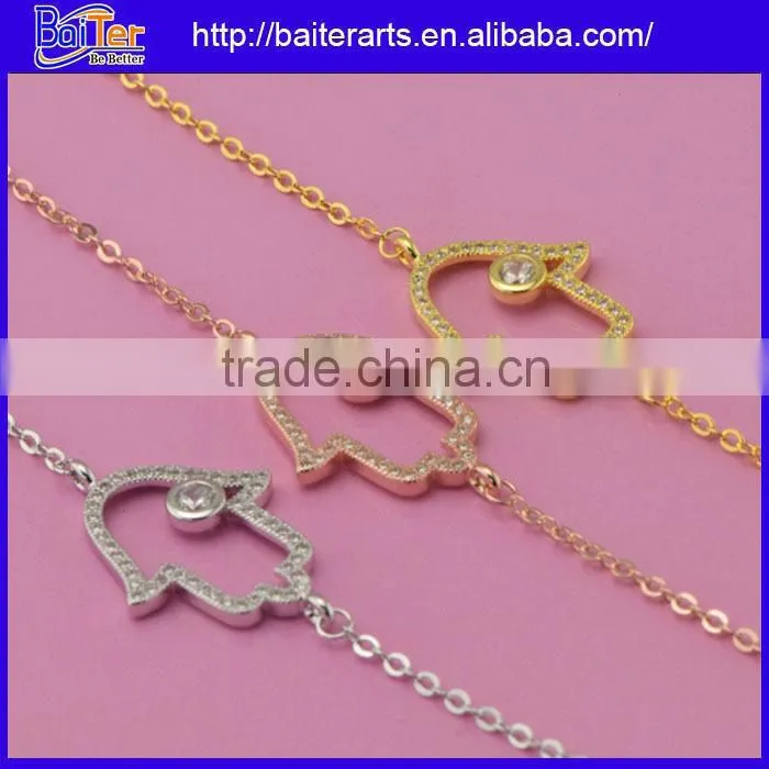 Fashion 925 Sterling Silver Diamond Heart Shaped Tennis Bracelet Heart Bracelet