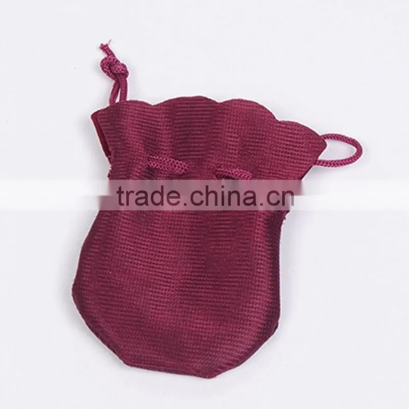 Promotion small custom velvet fabric drawstring jewelry bags made in china