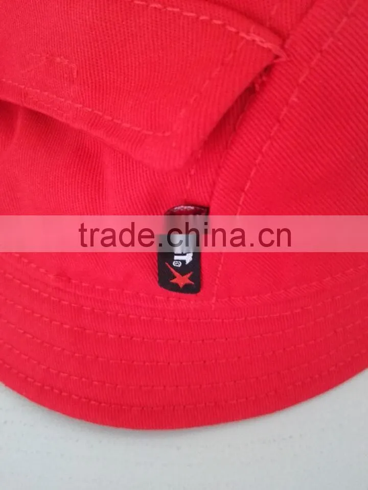 red front embroidery 100% cotton bucket hat