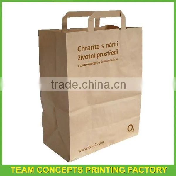 Hot style kraft paper food bag with handle