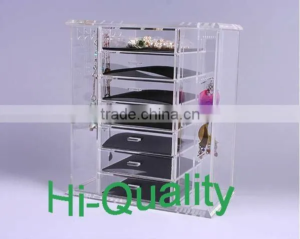 Transparent Crystal Acrylic Jewelry Display Cases