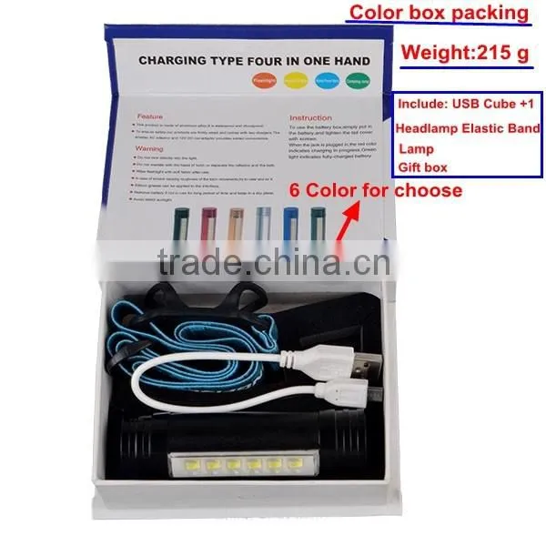 TD2406 Emergency High Power Bank USB Rechargeable Head Torch Flashlight