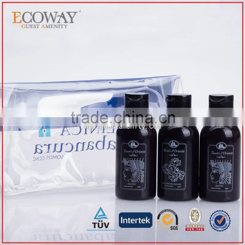 black hotel bath shower gel bottle with flip flop cap hotel body lotion kit