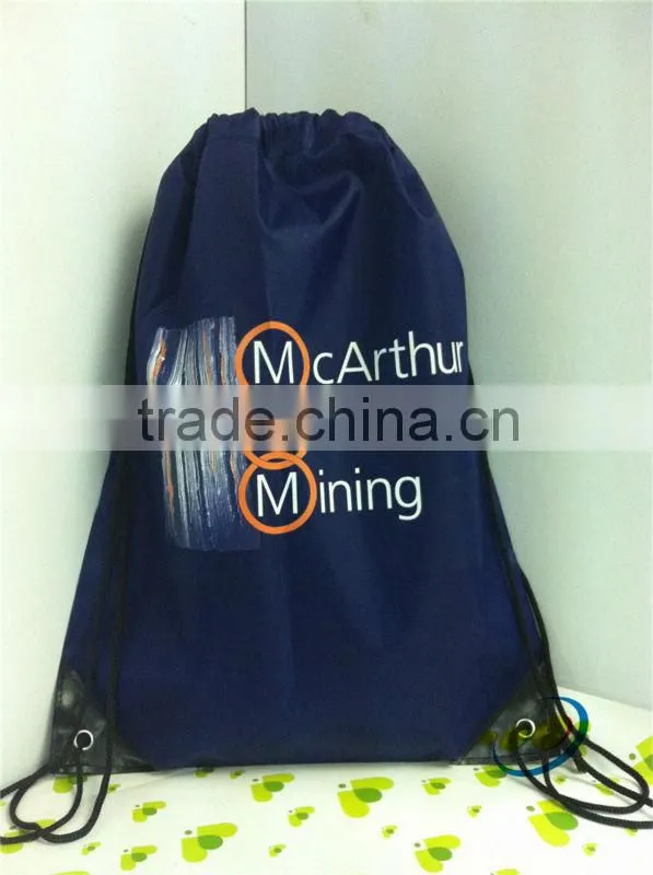 High quality wholesale polyester drawstring backpack bag printing