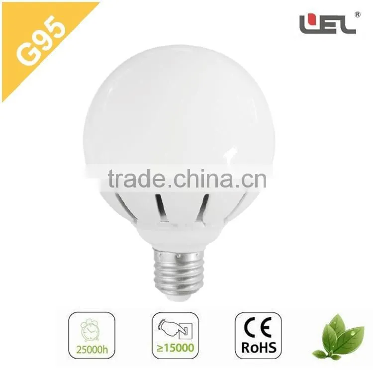 led bulb lamp CE-approved G95 E27 12W ceramic bongs Plastic Housing Globe LED Light Bulb led light bulb speaker