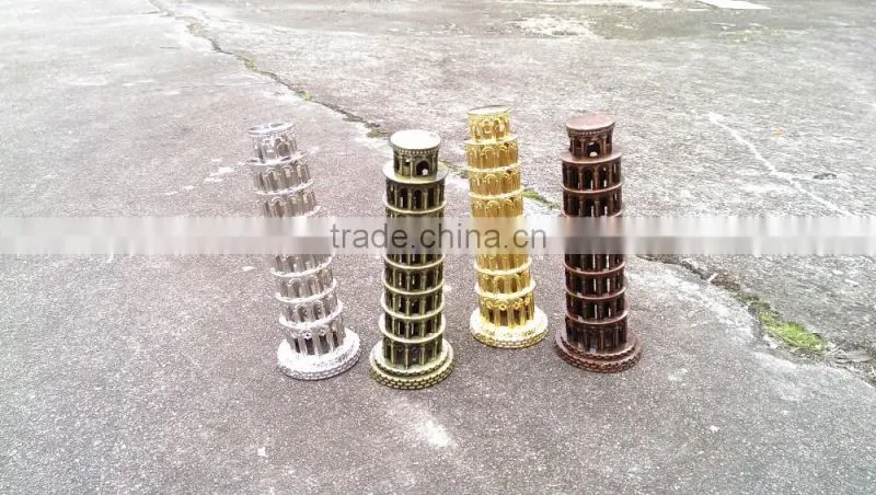 Promotion gift Metal Leaning Tower of Pisa ITALY Travel Souvenir 3D buliding