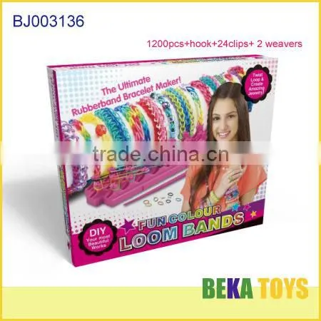 Crazy make friendship rubber band bracelet crazy rainbowe loom band kit in blue box