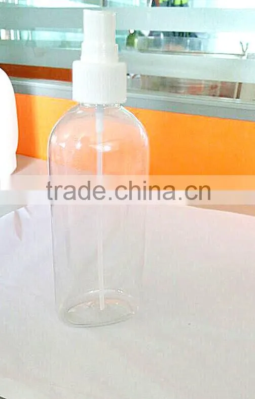 Cosmetic packing china high quality durable 215ml plastic bottle, PET bottle, spray bottle