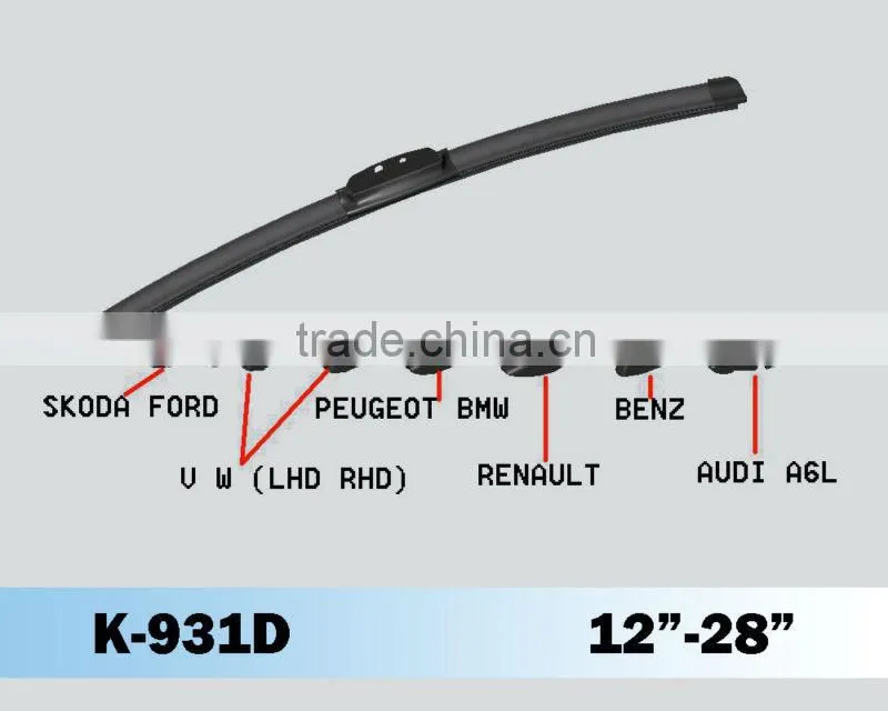 K-931D Multifunction Flat Wiper Blade with 10 adapters, auto wipers