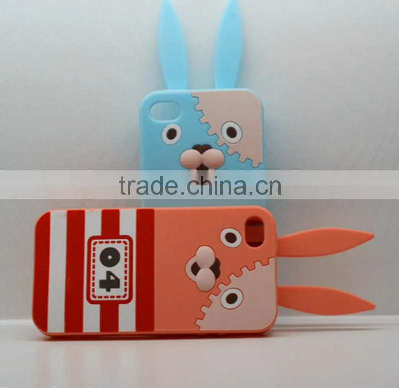 2013 the most popular custom cartoon design silicone mobile phone cases for Prison Rabbit