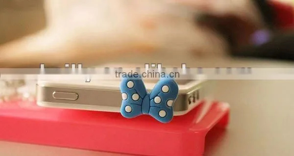 2013 the most cute 3D mini cartoon design silicone earphone dust plug