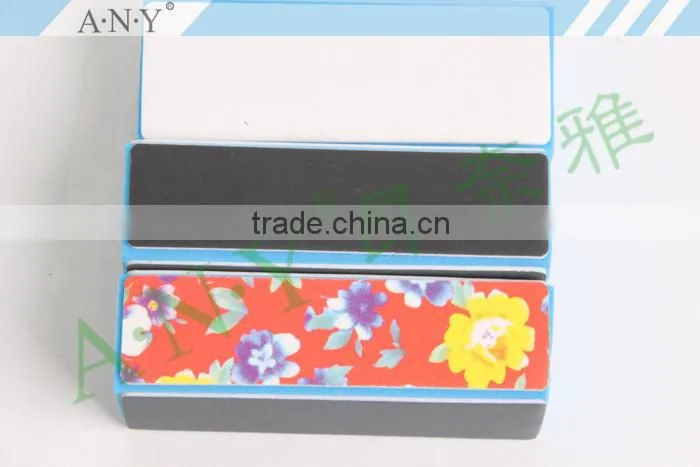 OEM Welcomed Cheap Nail Art Care Flower Printing 4 Side Nail Buffer Polishing