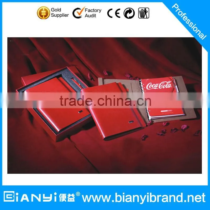 2016 New Product and Hot Sales red color Beautiful loose leaf gift Set In box