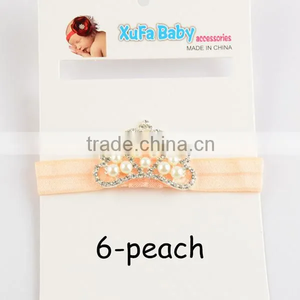 cheap pearl baby girls headband, girls princess crown headband