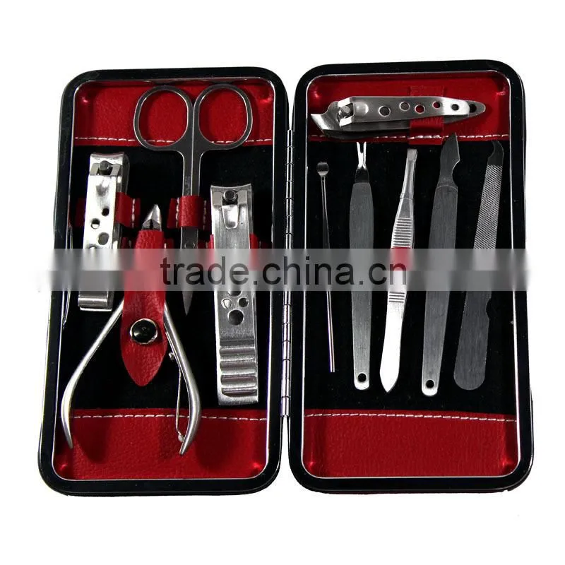 Stainless Steel Manicure Pedicure Ear pick Nail-Clippers Set in 10