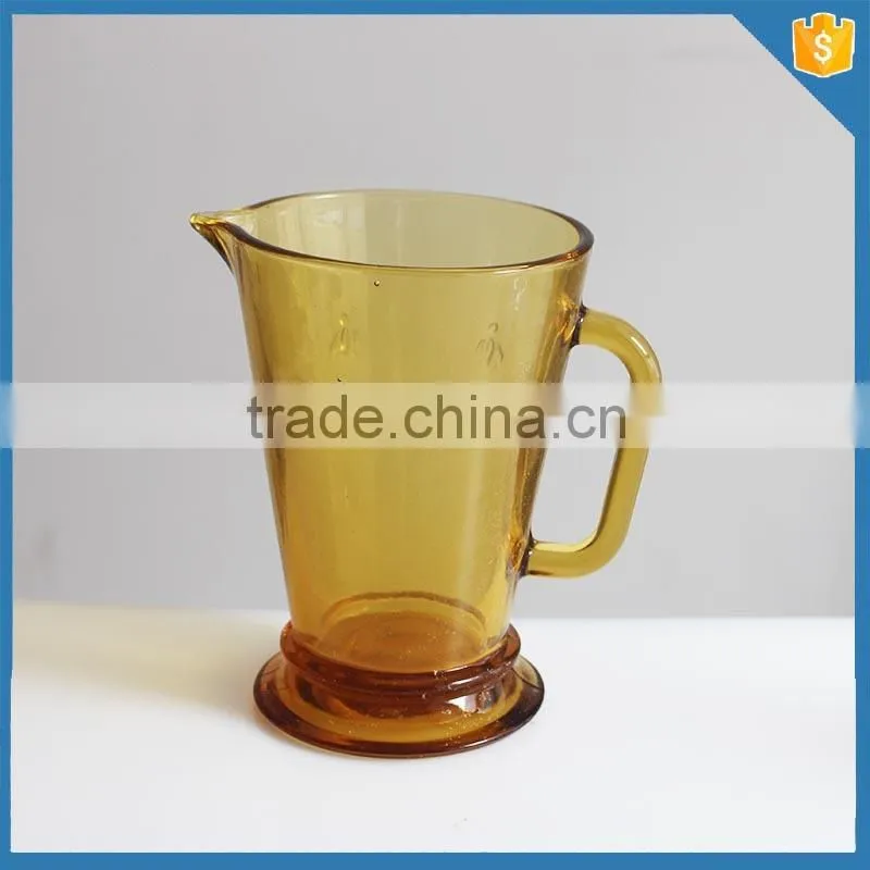 clear glass water pitcher with rhombus design
