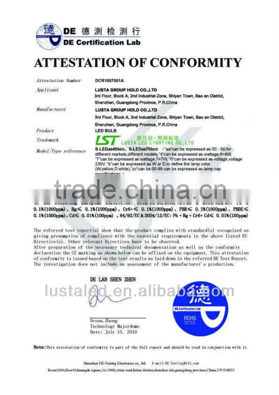 LED Global Light, E27/E26/22 Base, 400~450 lm, CE Rohs UL Approved,E27 LED COB Bulb