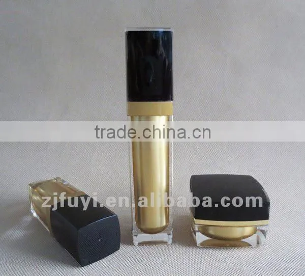 Square Shaped Acrylic Cream Jar and Cosmetic Lotion Bottle with Pump