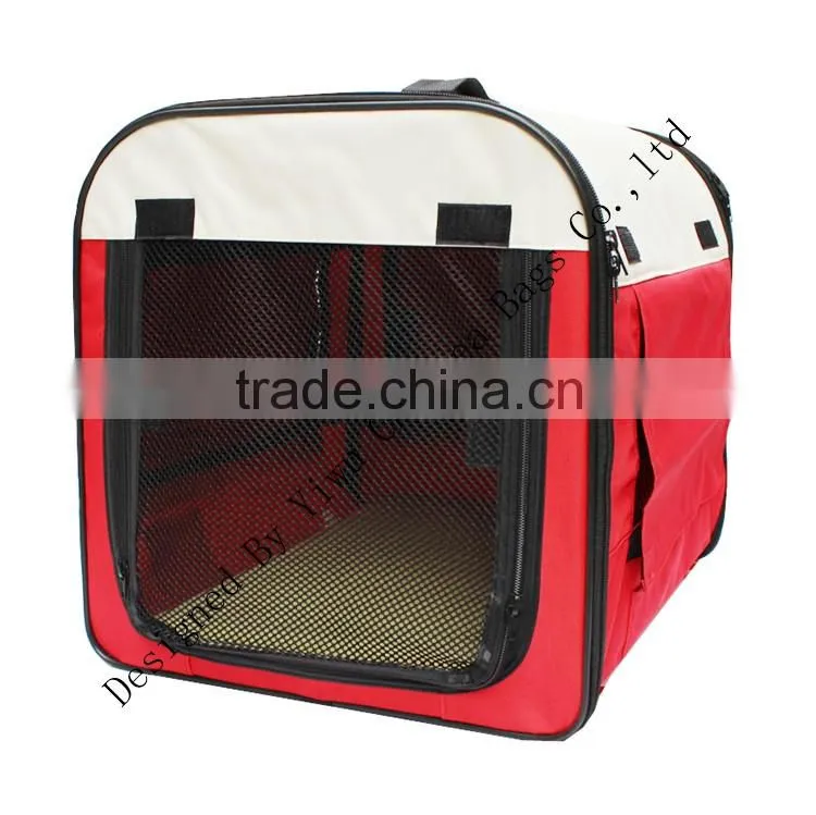 Pink air conditioned pet carrier for summer season stripe
