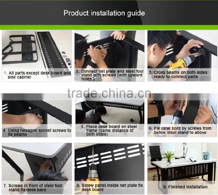 modern office table metal frame desk steel desk frame 2000mm