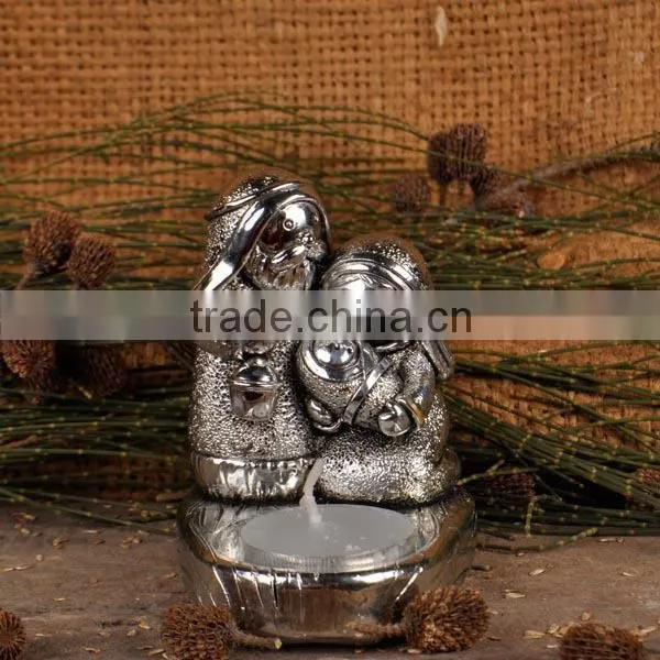 Polyresin nativity set candlestick