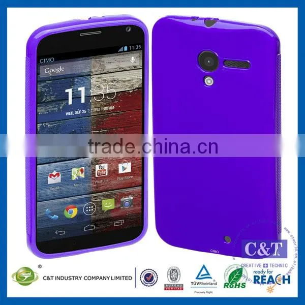 C&T Matte Back Black Flexible TPU Case for Moto X