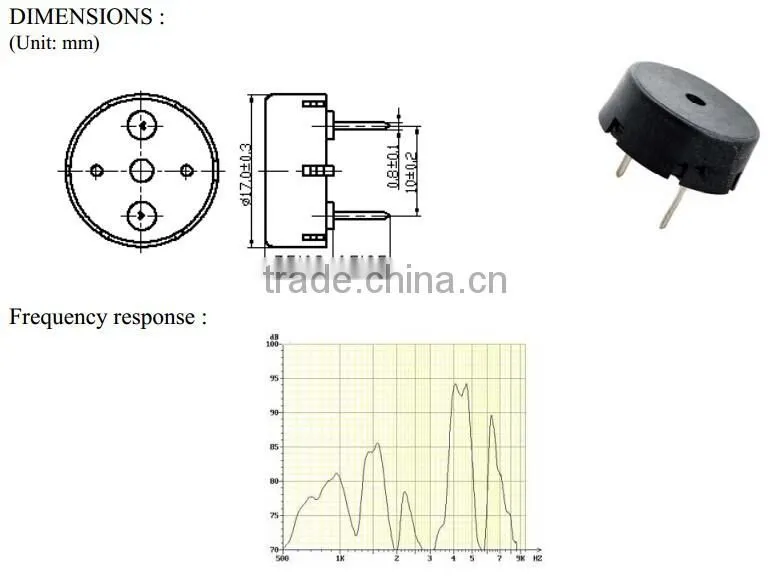 FB-17P small high-performance piezo buzzer for easy PCB mounting (FBELE)